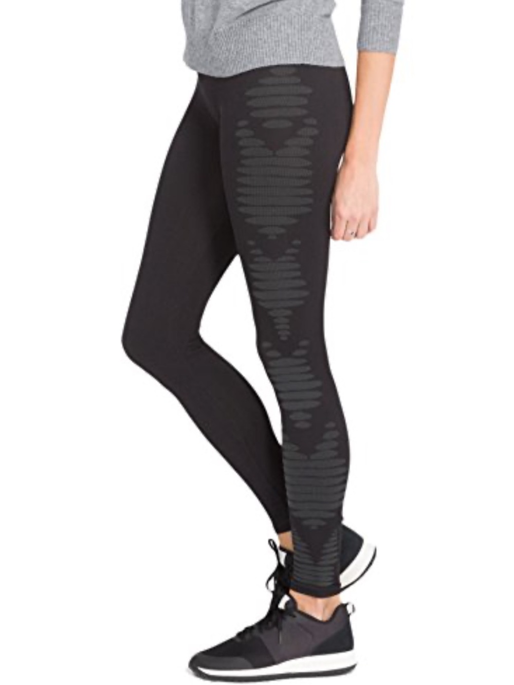 SPANX Look at Me Now Leggings in black with Aztec Pattern on the Sizes Small